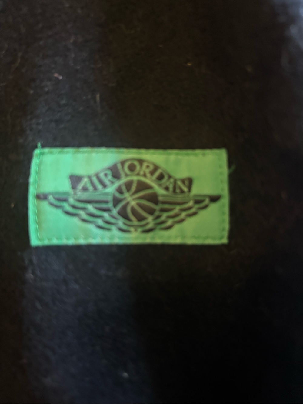 Jordan Black Bomber Jacket with Green Air Jordan Patch